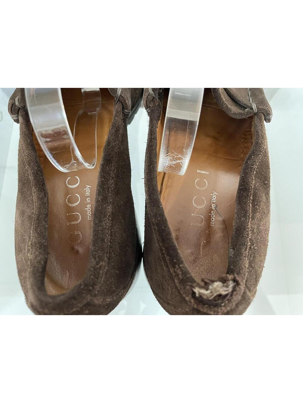 GUCCI Men's Dark Chocolate Suede Shoes Dress Loafers Brands Size 8.5 D (A306) - Picture 8 of 10